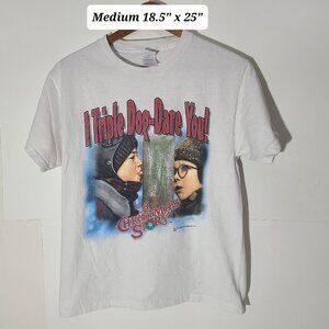 Vtg 2006 A Christmas Story "I Triple Dog Dare You" White Medium T-Shirt Y2K